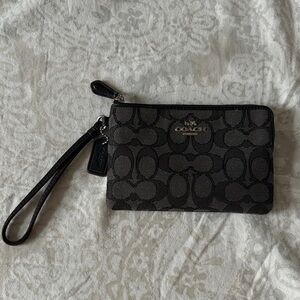 Coach Black and Gray Signature Wristlet